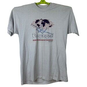 VTG 80s Voyager Space Craft Spaceship Aircraft Rare T-Shirt USA XL
